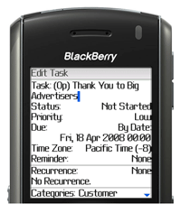 Sync ACT opportunities with BlackBerry