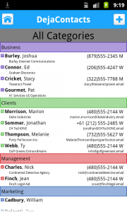 Group Contacts by Category